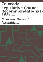 Colorado_Legislative_Council_recommendations_for_1978
