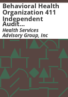Behavioral_health_organization_411_independent_audit_report_for_Access_Behavioral_Care--Denver