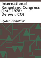 International_Rangeland_Congress__1st___1978___Denver__CO_