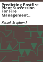 Predicting_postfire_plant_succession_for_fire_management_planning
