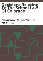 Decisions_relating_to_the_school_law_of_Colorado