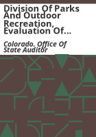 Division_of_Parks_and_Outdoor_Recreation__evaluation_of_actions_taken_on_the_2000_performance_audit_as_of_June_2001_and_vehicle_fleet_issues