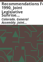 Recommendations_for_1990__Joint_Legislative_Sunrise_Sunset_Review_Committee