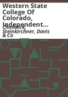 Western_State_College_of_Colorado__independent_accountants__report_on_the_application_of_agreed-upon_procedures__June_30__2007