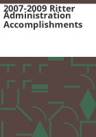 2007-2009_Ritter_administration_accomplishments