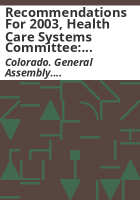 Recommendations_for_2003__Health_Care_Systems_Committee