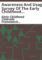 Awareness_and_usage_survey_of_the_Early_Childhood_Colorado_Framework