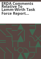 ERDA_comments_relative_to_Lamm-Wirth_Task_Force_report_recommendations