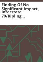 Finding_of_no_significant_impact__Interstate_70_Kipling_Street_interchange