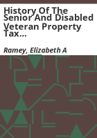 History_of_the_Senior_and_Disabled_veteran_property_tax_exemptions
