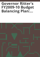 Governor_Ritter_s_FY2009-10_budget_balancing_plan