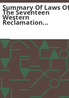 Summary_of_laws_of_the_seventeen_western_reclamation_states