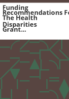 Funding_recommendations_for_the_Health_Disparities_Grant_Program_fiscal_year_2008-2009