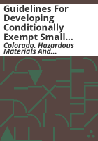Guidelines_for_developing_conditionally_exempt_small_quantity_generator_household_hazardous_waste__CESQG_HHW__and_CESQG-only_waste_consolidation_facilities