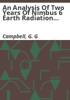 An_analysis_of_two_years_of_Nimbus_6_earth_radiation_budget_observations